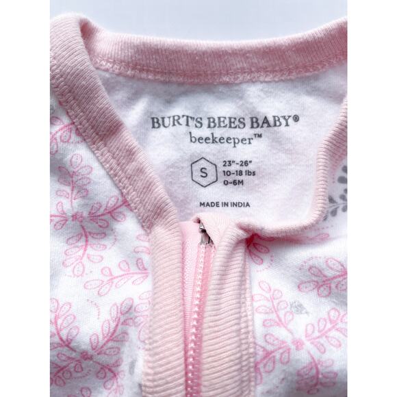 Baby Girls Burt's Bees Pink Floral Sleep Sack Wearable Blanket Size Small 0-6 Mo - Picture 2 of 4